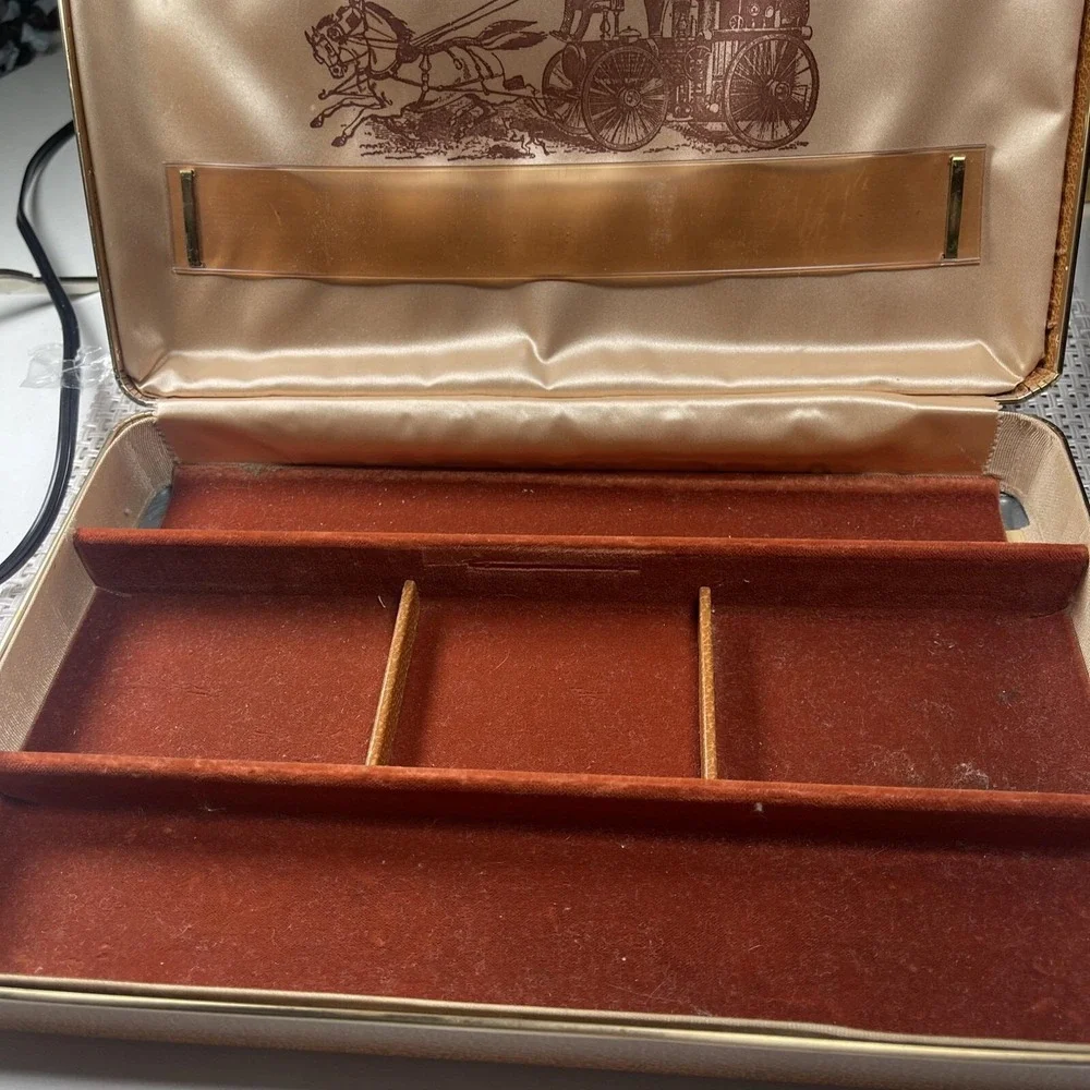 Vtg Farrington Texol Men's Jewelry Box Dividers Brown 10